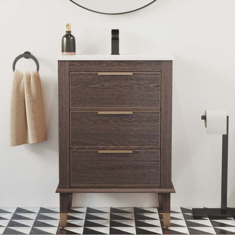 Swiss Madison Hugo 24" Bathroom Vanity in Walnut