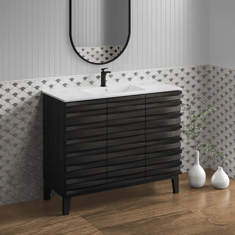 Swiss Madison Cascade 36" Bathroom Vanity in Black