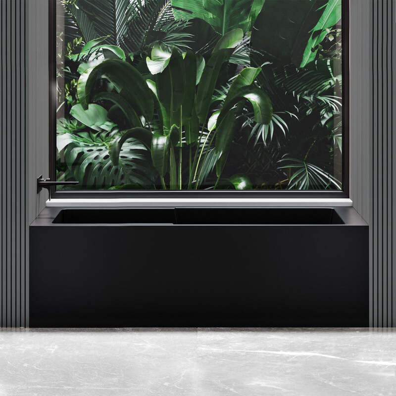 Swiss Madison Voltaire 60" X 32" Left-Hand Drain Alcove Bathtub with Apron in Matte Black