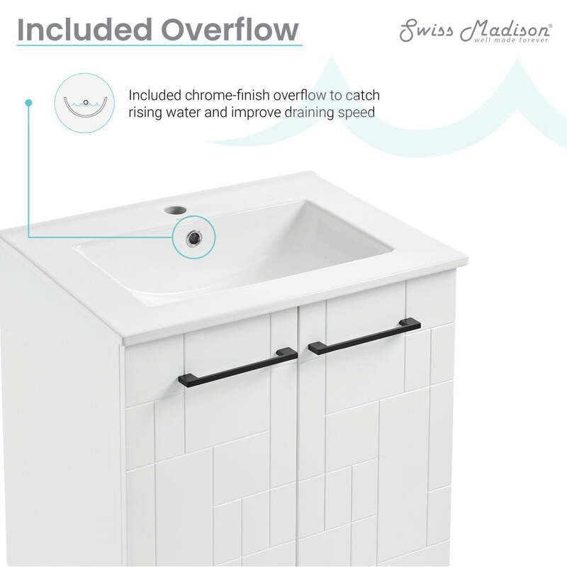 Swiss Madison Annecy 24" Bathroom Vanity in Mondrian White