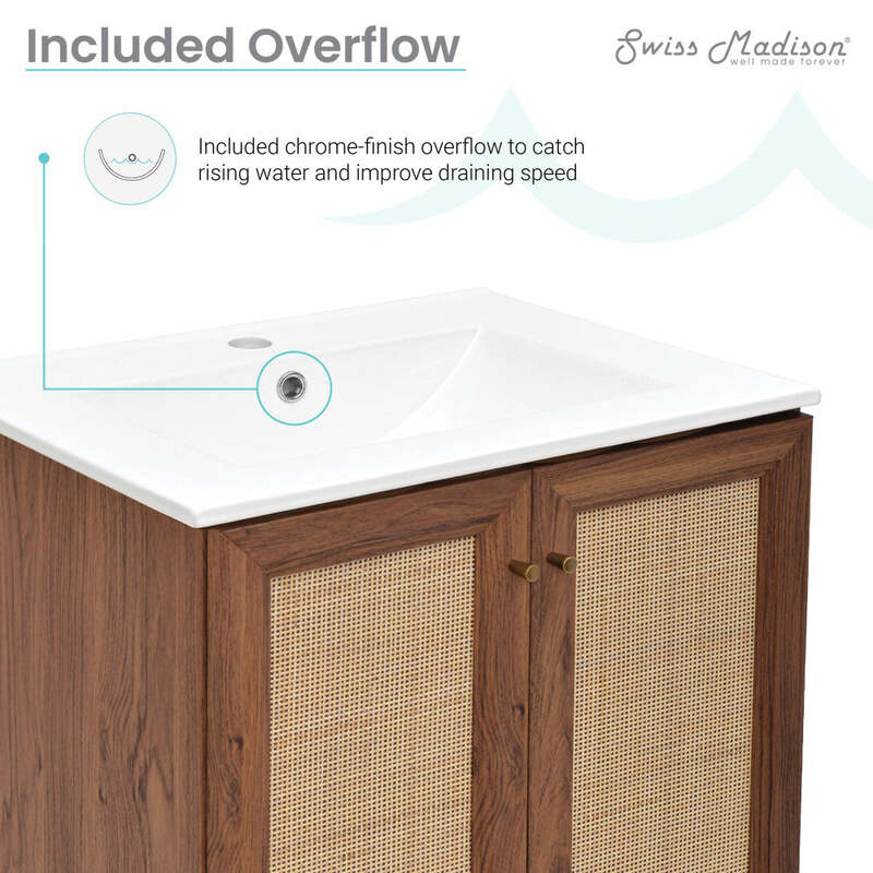 Swiss Madison Classé 24" Bathroom Vanity in Dark Walnut