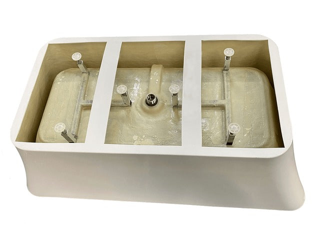 Adele 67" Modern Freestanding Rectangular Acrylic Soaking Bathtub ( White / Black )