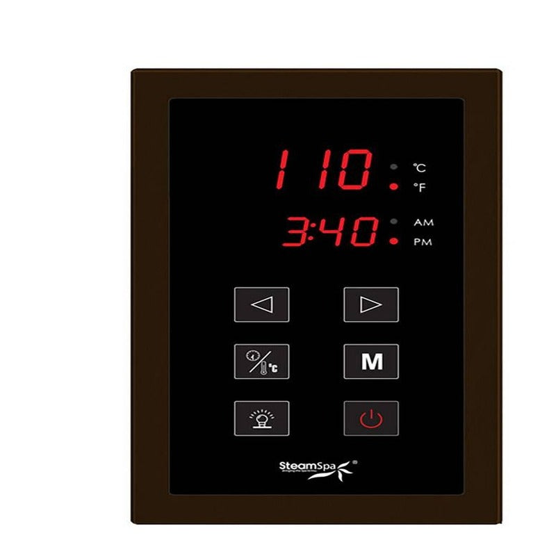 Steamspa Indulgence 10.5 KW QuickStart Acu-Steam Bath Generator Package w/ Built-in Auto Drain in Oil Rubbed Bronze - SteamSpa INT1050OB-A