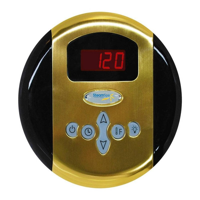 Oasis 9 KW QuickStart Acu-Steam Bath Generator Package w/ Built-in Auto Drain in Polished Gold - SteamSpa OA900GD-A