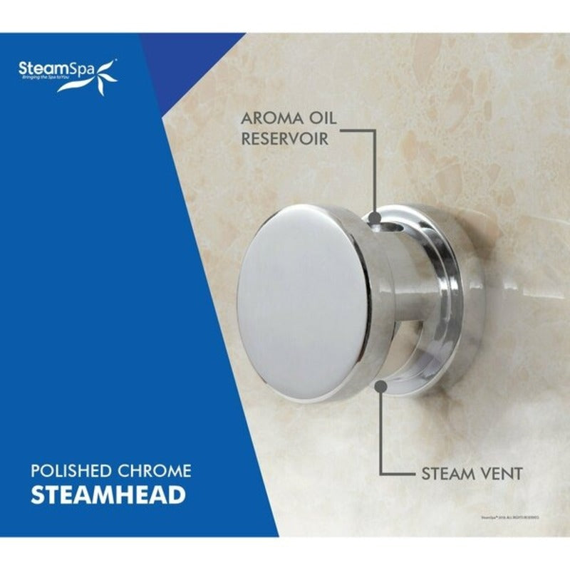 6kW QuickStart Steam Bath Generator with Dual Aroma Pump in Polished Chrome