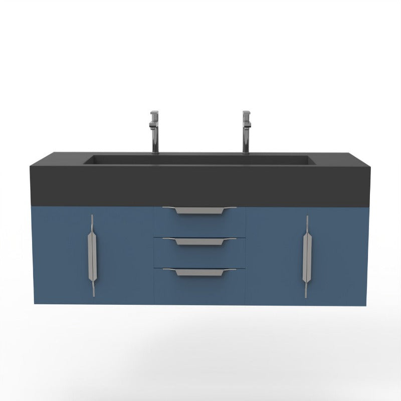 Kern 72" Blue Vanity Set with ( White / Grey / Black )Top