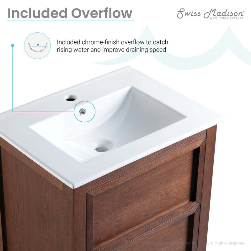 Swiss Madison Nadar 24" Bathroom Vanity in Walnut