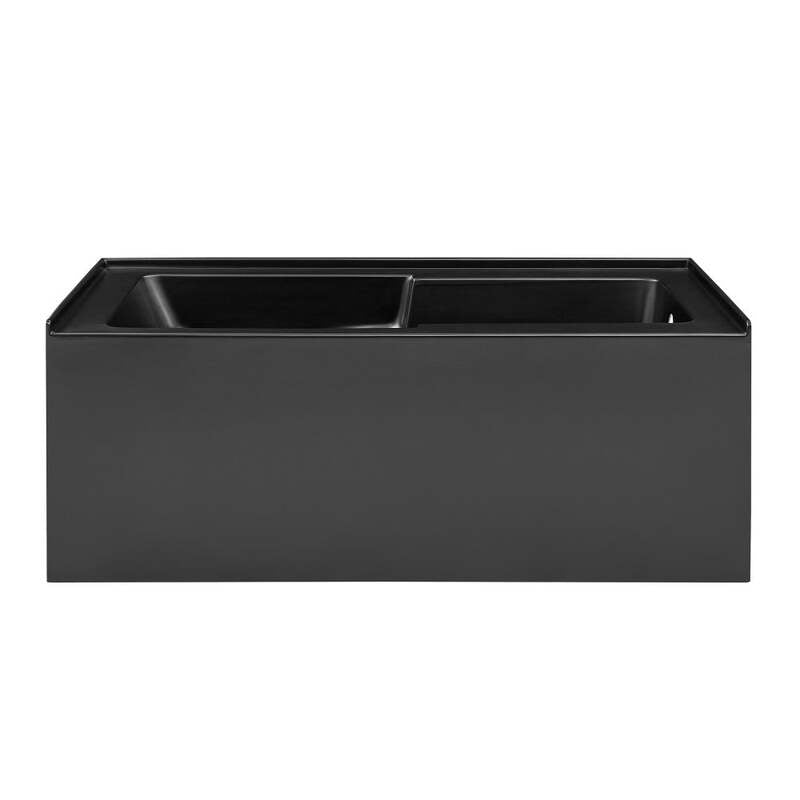 Swiss Madison Voltaire 60" X 30" Right-Hand Drain Alcove Bathtub with Apron in Matte Black