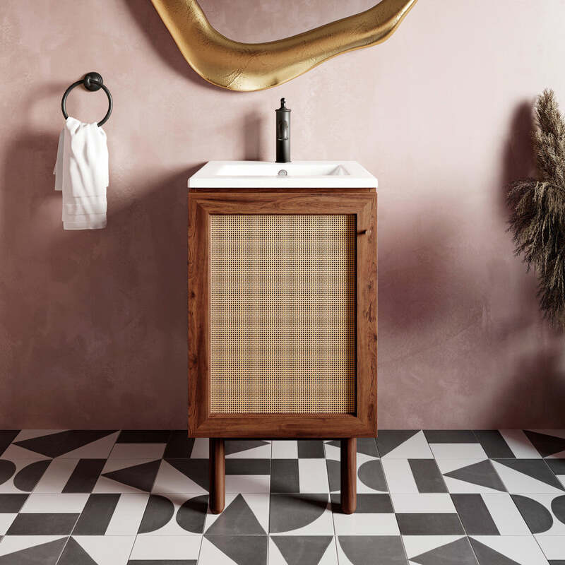 Swiss Madison Classé 18" Bathroom Vanity in Dark Walnut
