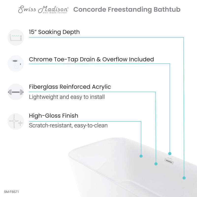 Swiss Madison Concorde 67" Freestanding Bathtub
