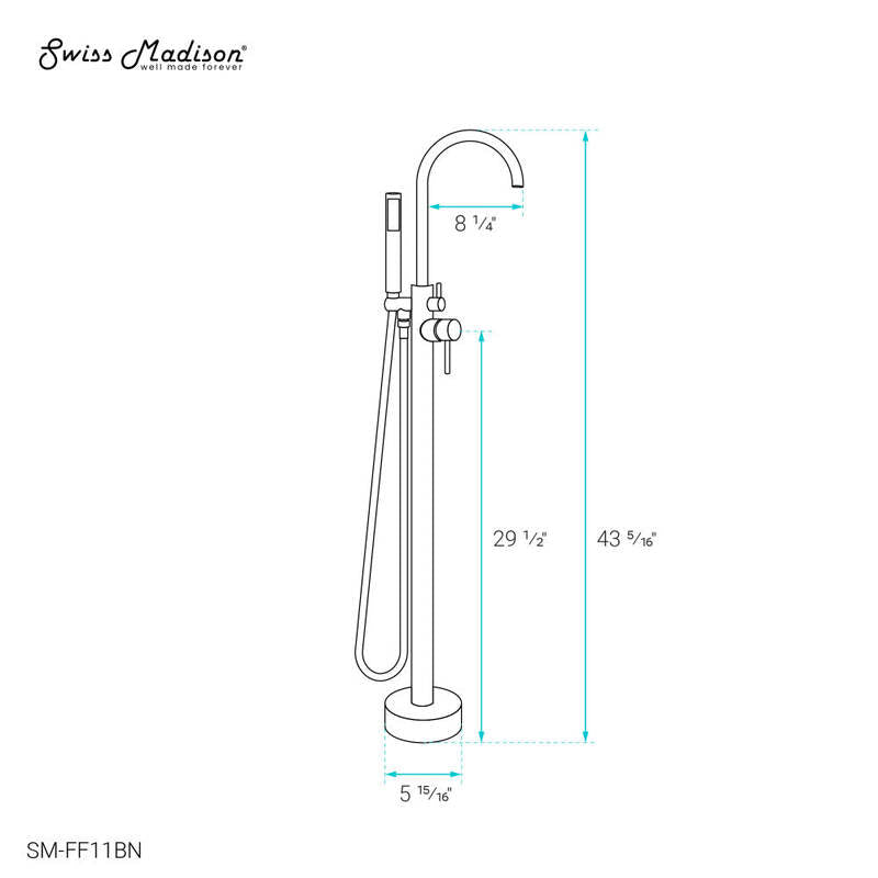 Swiss Madison Ivy Freestanding Bathtub Faucet in Brushed Nickel