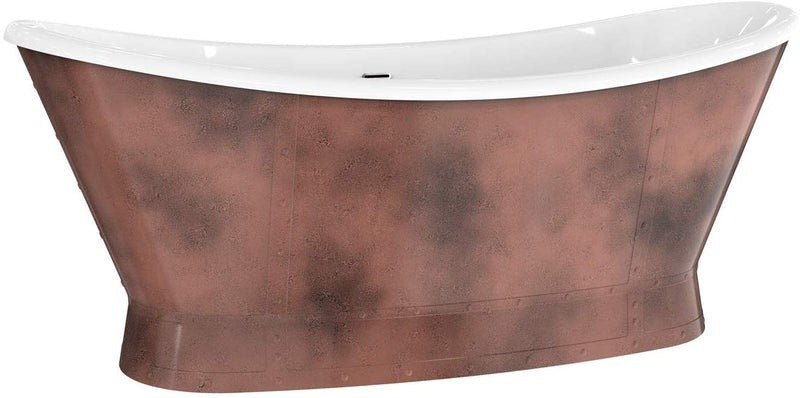 Heatgene 66' Acrylic Copper Skirt Free Standing Bathtub UPC Certified Bronze Finish HG509