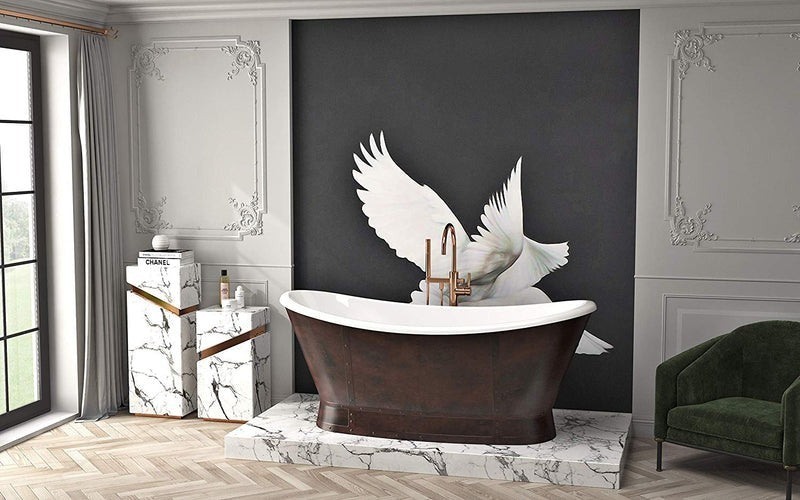 Heatgene 66' Acrylic Copper Skirt Free Standing Bathtub UPC Certified Bronze Finish HG509