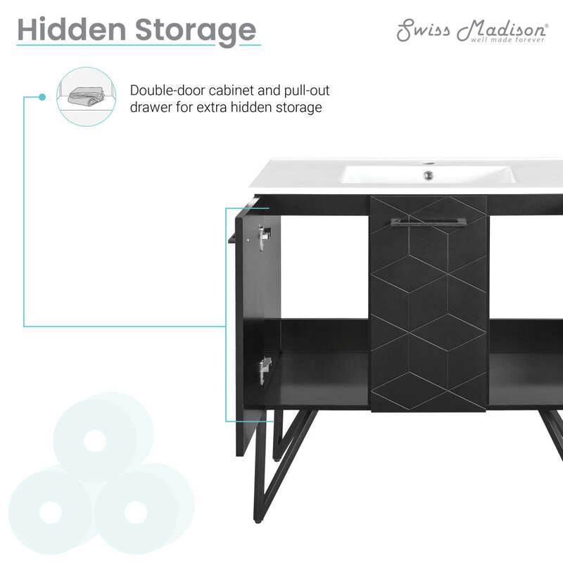 Swiss Madison Annecy 36" Bathroom Vanity in Phantom Black