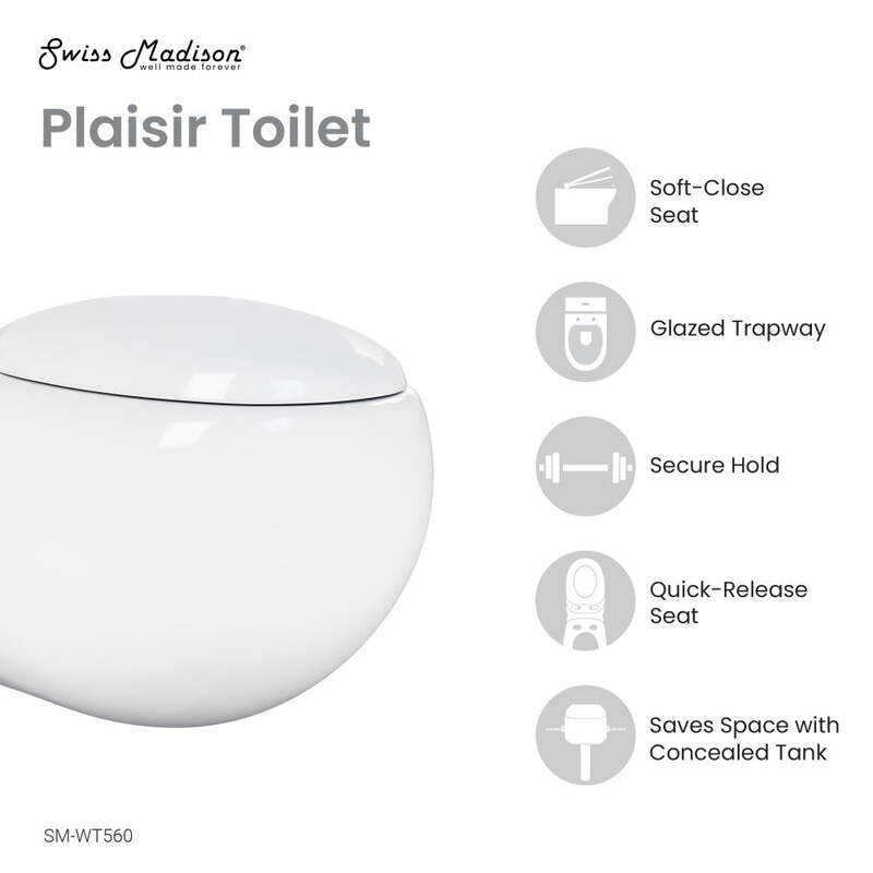 Swiss Madison Plaisir Back to Wall Toilet