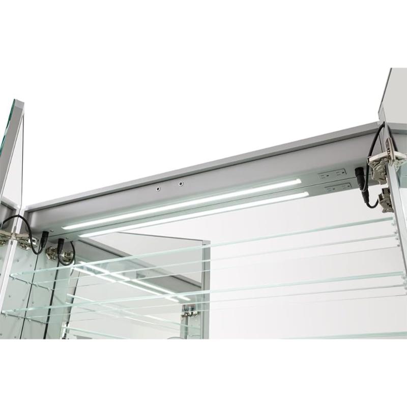 AQUADOM Royale Plus LED Lighted Medicine Cabinet, Anit-Fog, Dimmable, Recessed or Surface 24" x 5" x 30"