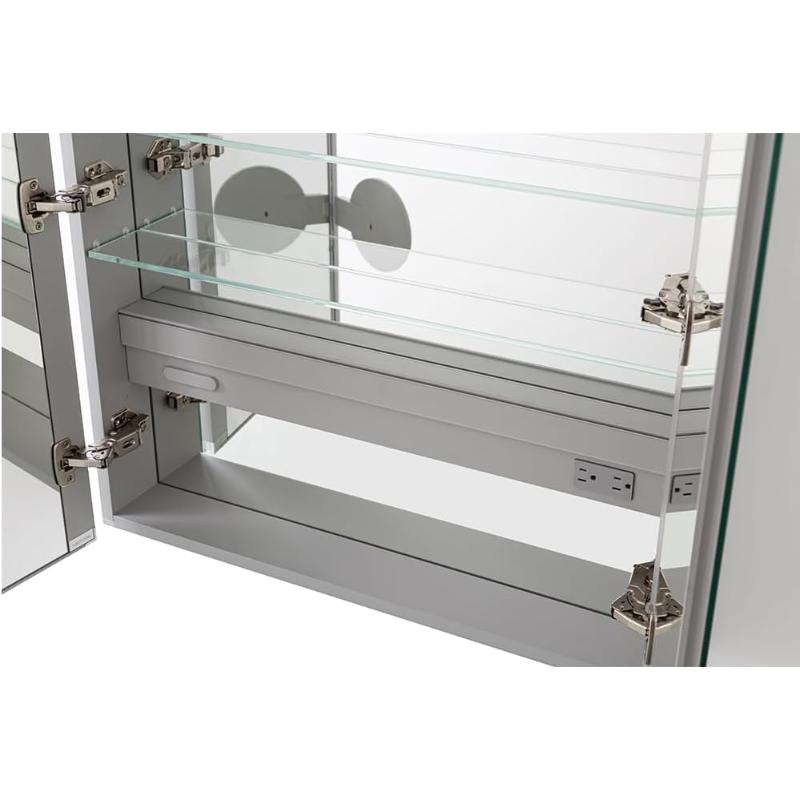 AQUADOM Royale LED Light Medicine Cabinet, Left-Handed, Recessed or Surface 24" x 5" x 36"