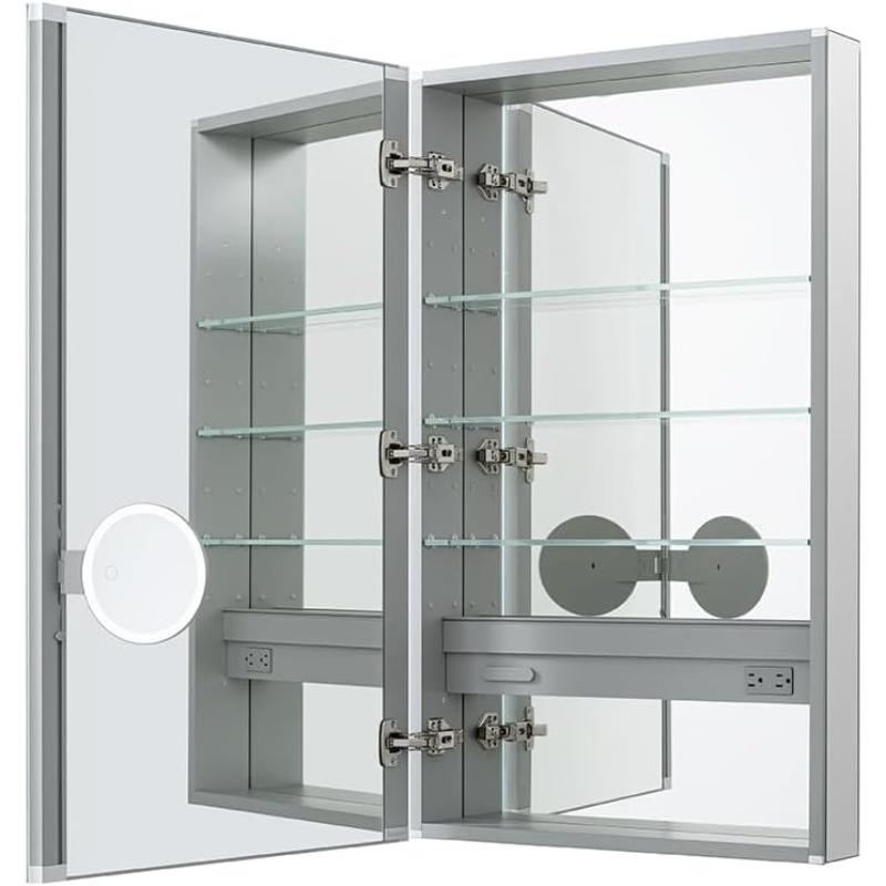 AQUADOM Royale LED Light Medicine Cabinet, Left-Handed, Recessed or Surface 24" x 5" x 40"