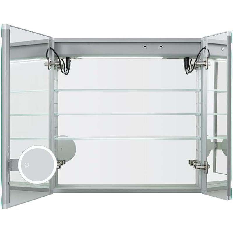 AQUADOM Royale Plus LED Lighted Medicine Cabinet, Anit-Fog, Dimmable, Recessed or Surface 24" x 5" x 30"