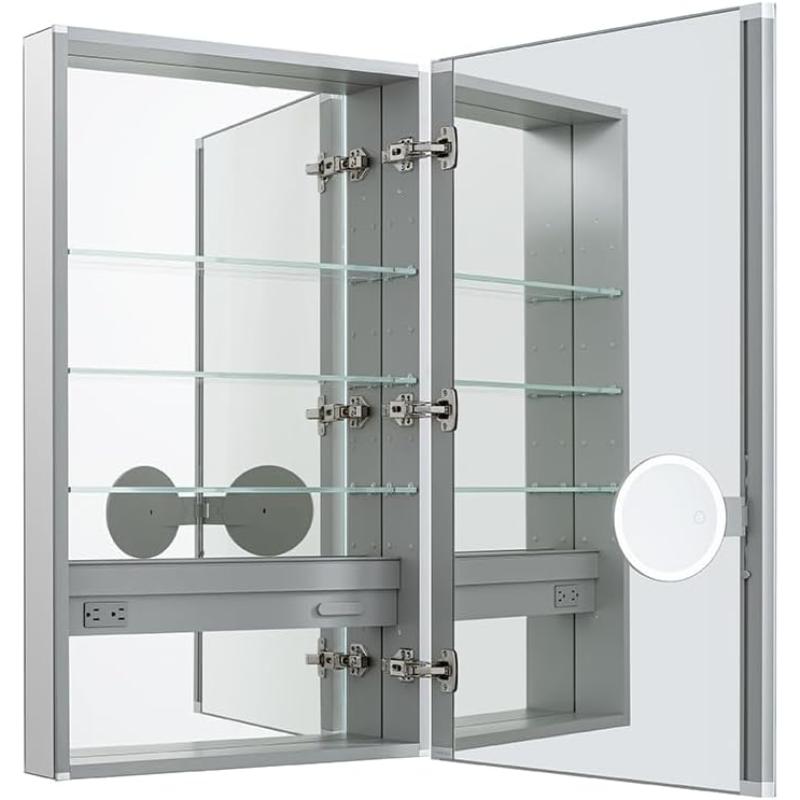 AQUADOM Royale LED Light Medicine Cabinet, Left-Handed, Recessed or Surface 24" x 5" x 36"