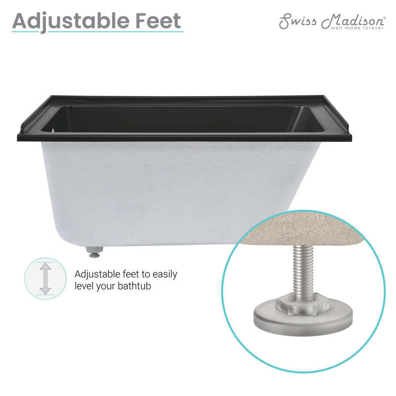 Swiss Madison Voltaire 48" X 32" Right-Hand Drain Alcove Bathtub in Matte Black