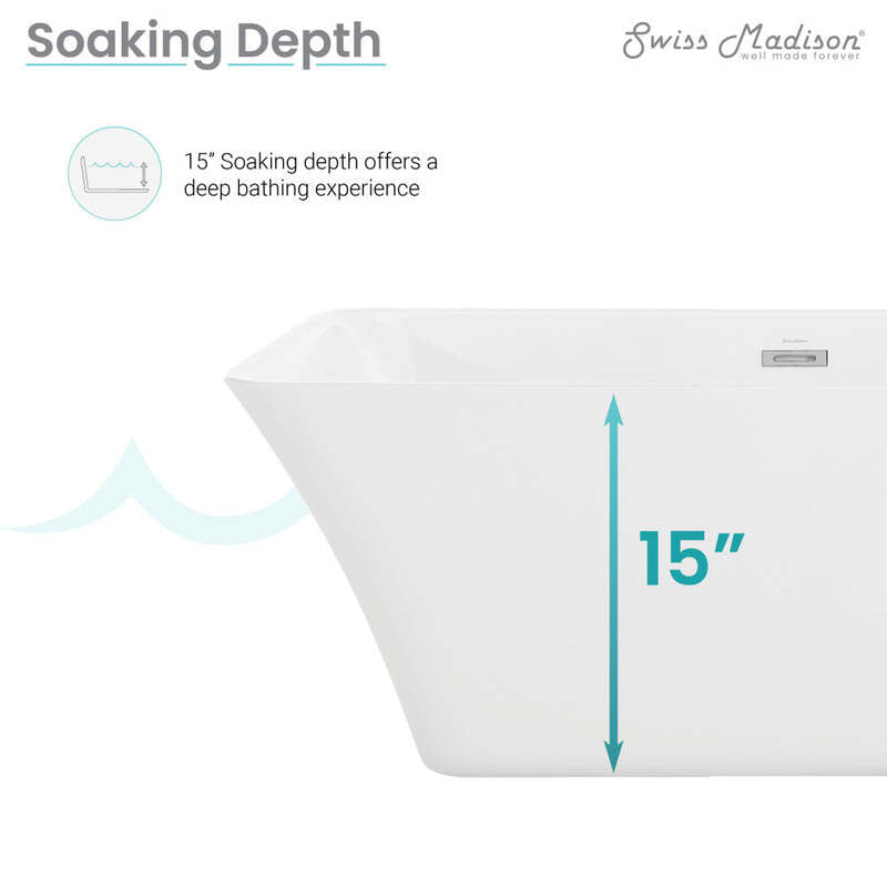 Swiss Madison St. Tropez 60" Freestanding Bathtub