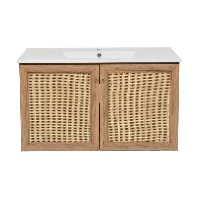 Swiss Madison Classé 36" Wall-Mounted Bathroom Vanity in Oak