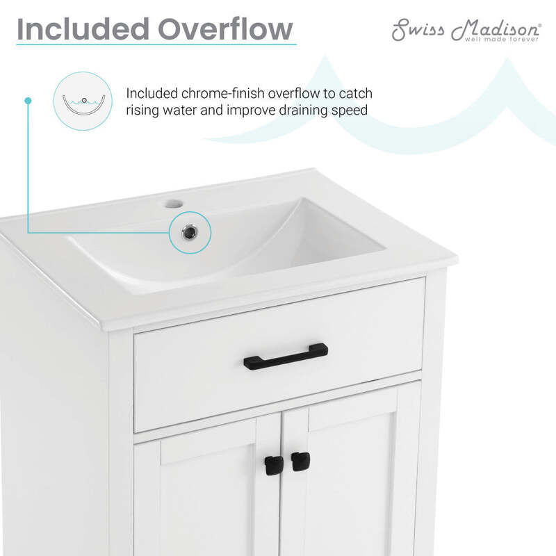 Swiss Madison Burdon 24" Bathroom Vanity in White