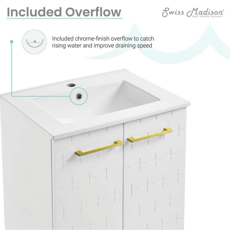 Swiss Madison Annecy 24" Bathroom Vanity in Galaxy White