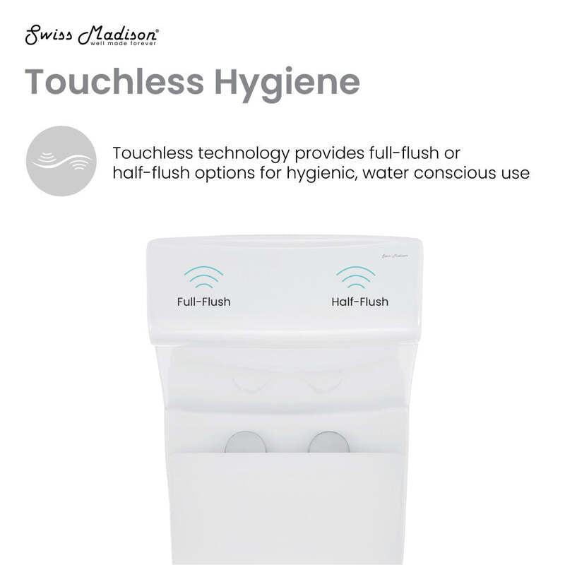 Swiss Madison Hugo One-Piece Elongated Toilet Dual-Flush 1.1/1.6 gpf, Touchless