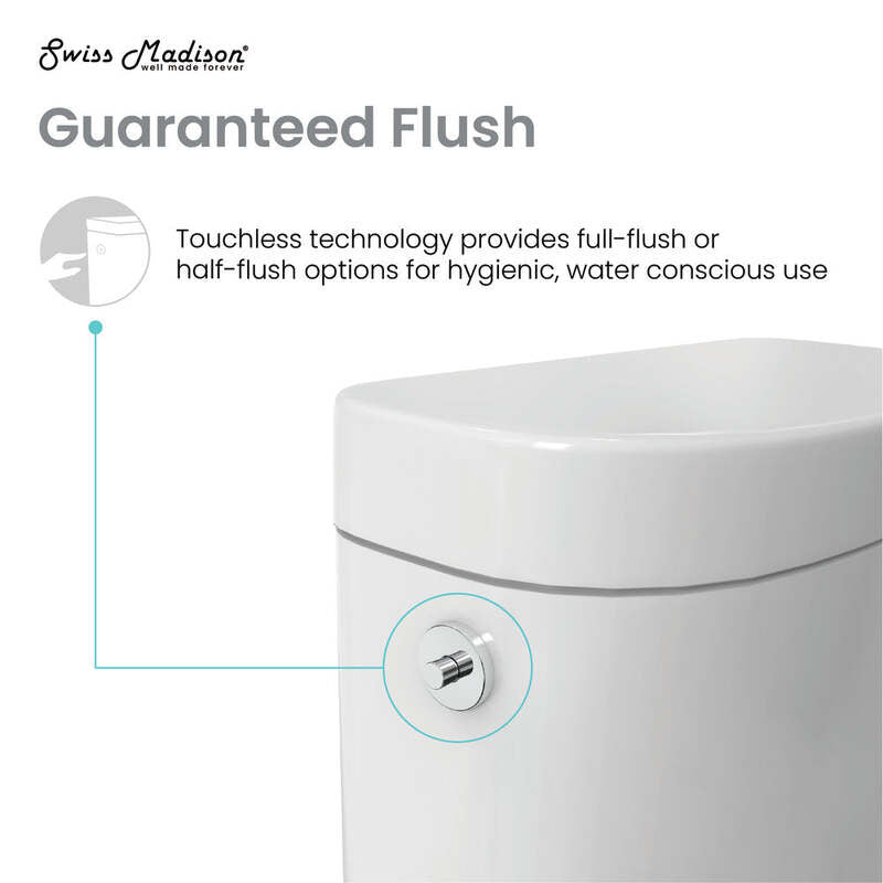 Swiss Madison Monaco One-Piece Elongated Toilet Dual-Flush 1.1/1.6 gpf, Touchless