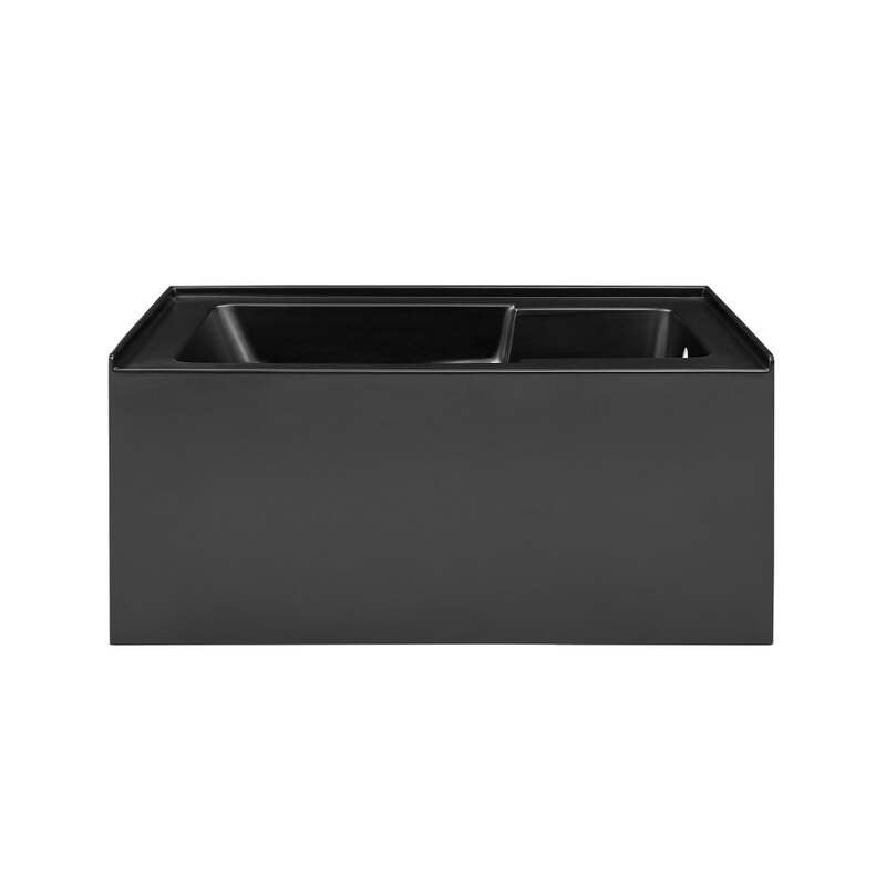 Swiss Madison Voltaire 54" X 30"  Right-Hand Drain Alcove Bathtub with Apron in Matte Black
