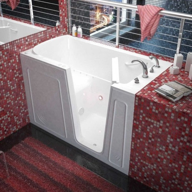 MediTub 3260RWA Walk-In 32 x 60 Right Drain White Air Jetted Walk-In Bathtub