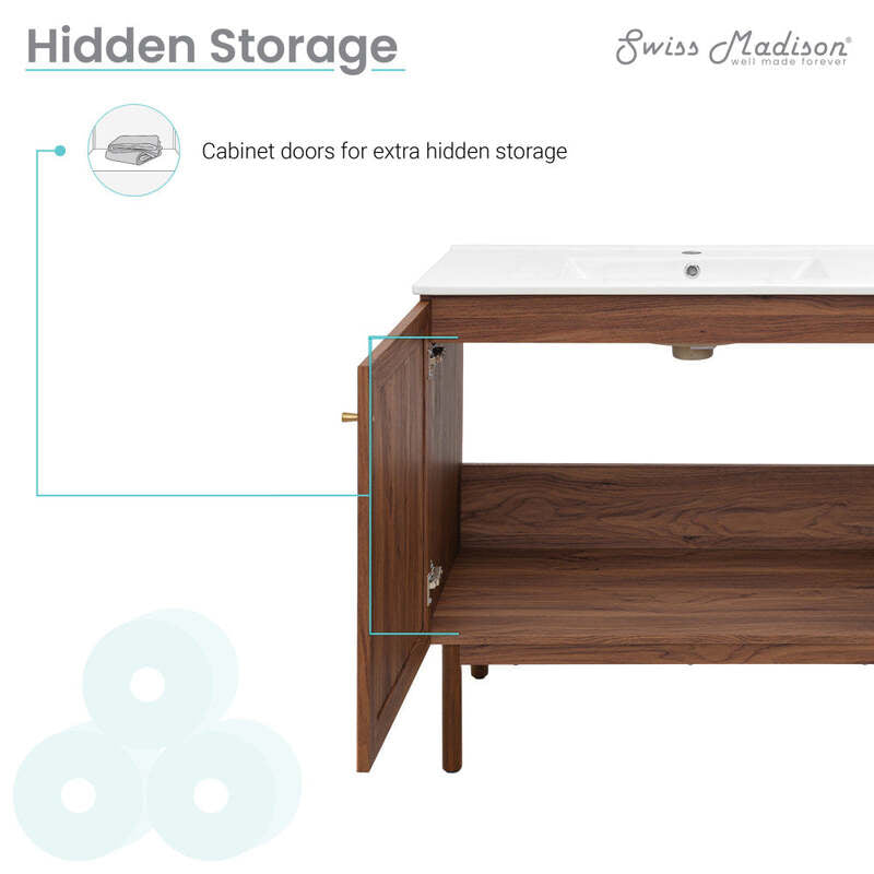 Swiss Madison Classé 36" Bathroom Vanity in Dark Walnut