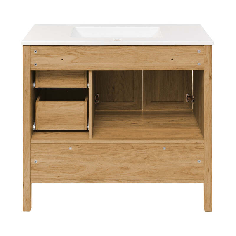 Swiss Madison Château 36" Bathroom Vanity in Natural Oak