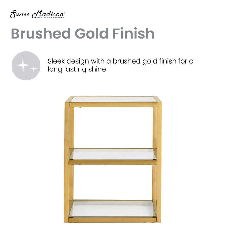 Swiss Madison Pierre 16"x20"x10" Wall-Mounted Linen Cabinet in Brushed Gold