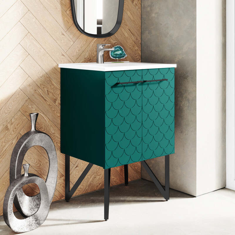Swiss Madison Annecy 24" Bathroom Vanity in Barracuda Teal