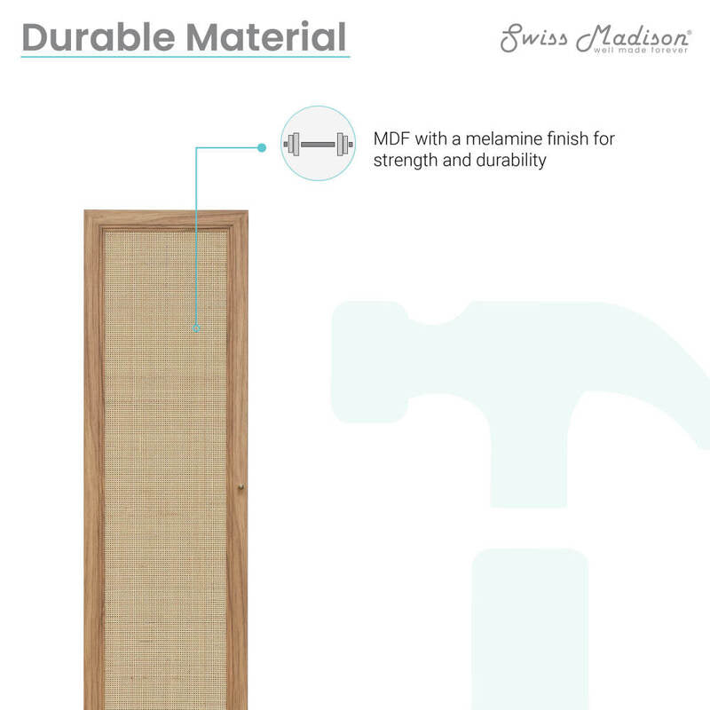 Swiss Madison Classé 15" W x 60" H x 15" D Linen Cabinet in Oak