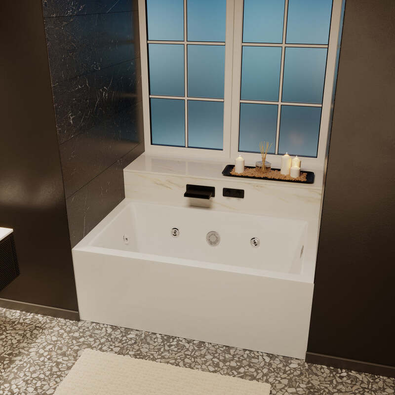 Swiss Madison Avancer 60" x 36" Right-Hand Drain Rectangular Alcove Whirlpool Bathtub with Apron
