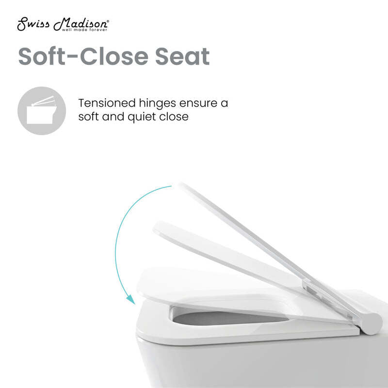 Swiss Madison Carre Back-To-Wall Square Toilet Bowl