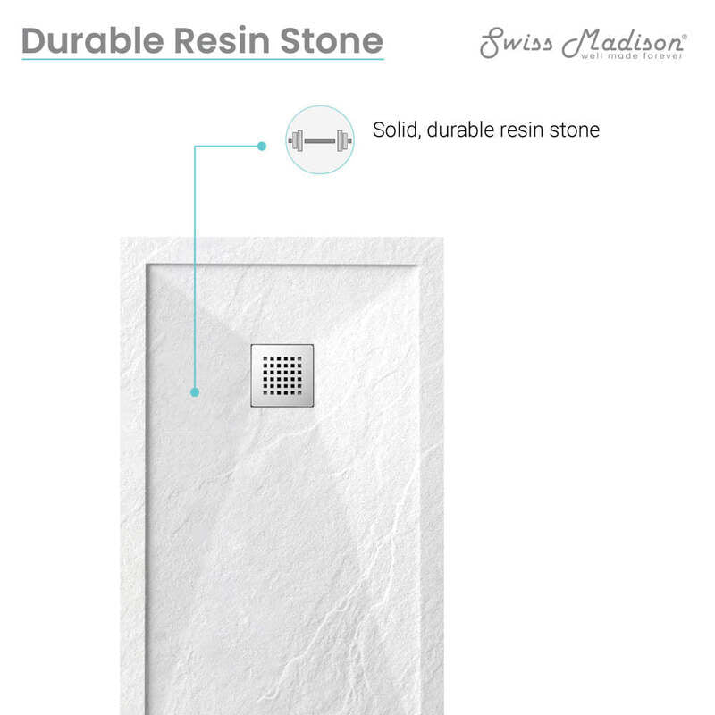Swiss Madison Terre B Series 60" x 32" Reversible Drain Shower Base