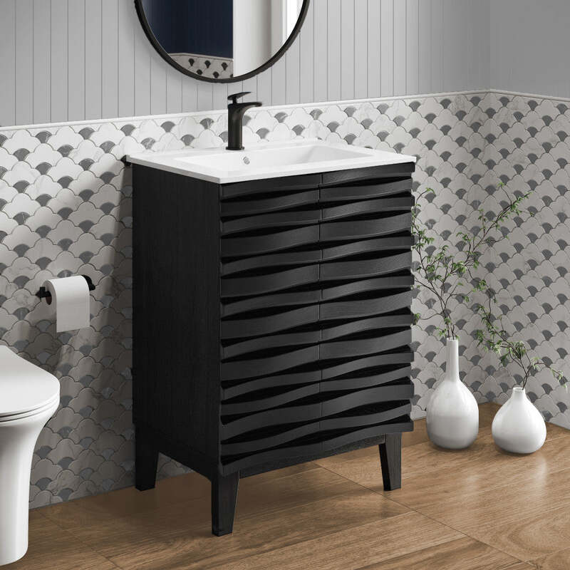 Swiss Madison Cascade 24" Bathroom Vanity in Black