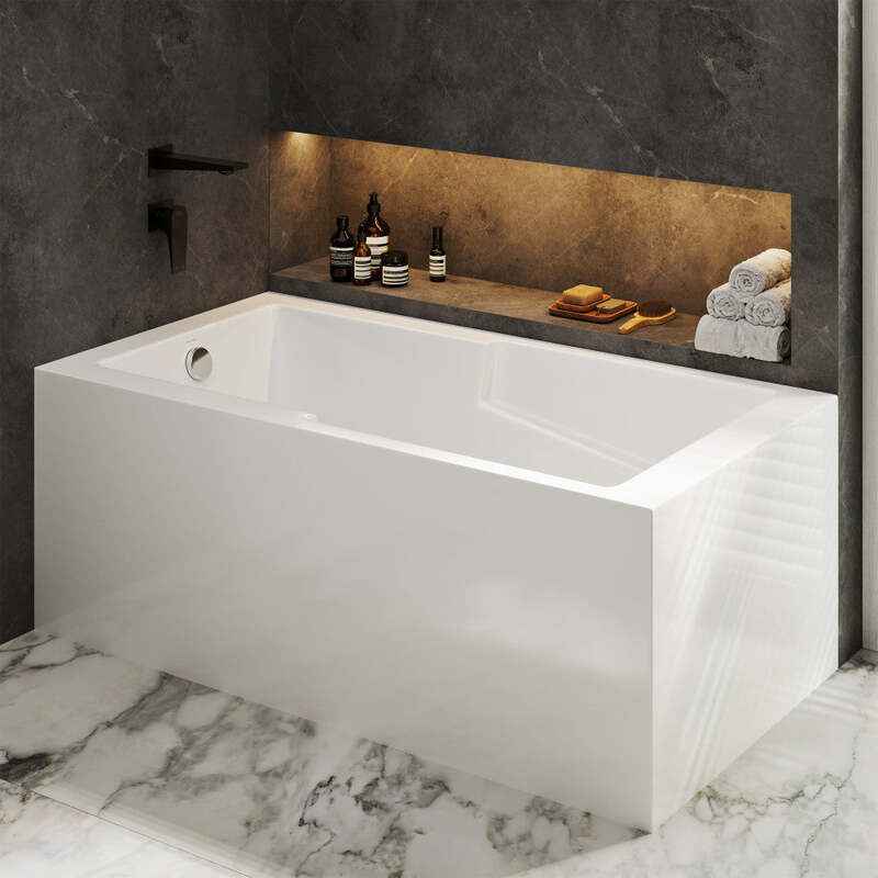 Swiss Madison Claire 60" x 32" Left-Hand Drain Drain Alcove Tub with Corner Apron