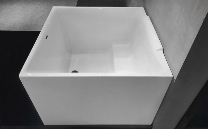 Heatgene 39" Square Acrylic Freestanding Contemporary Soaking Tub UPC Certified Drain & Overflow Included - HG640