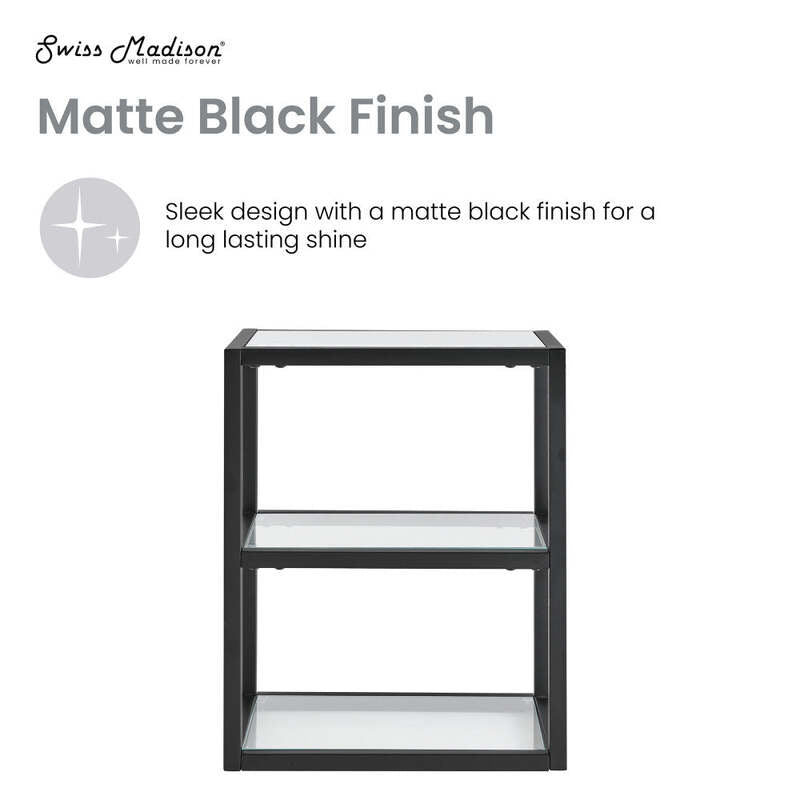 Swiss Madison Pierre 16"x20"x10" Wall-Mounted Linen Cabinet in Matte Black