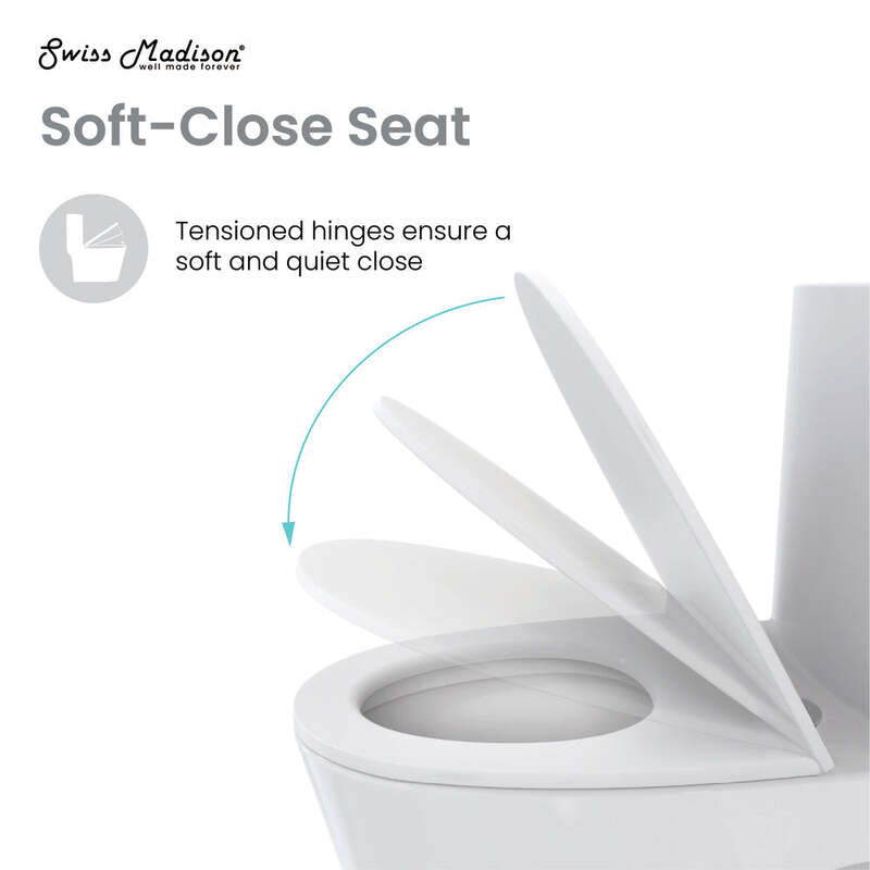 Swiss Madison Soleil One-Piece Elongated Toilet Gravity Dual-Flush 1.1/1.6 gpf