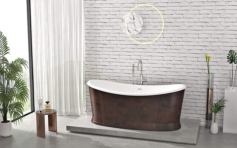 Heatgene 66" Acrylic Freestanding Bathtub, UPC Certified HG675