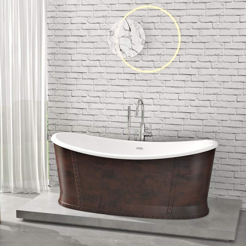Heatgene 66" Acrylic Freestanding Bathtub, UPC Certified HG675