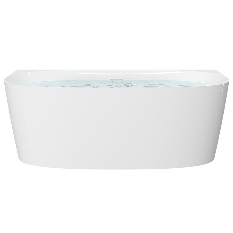 Heatgene 63" Acrylic Freestanding Soaking Tub, UPC Certified, Drain & Overflow Assembly Included HG694