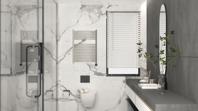 Heatgene Electric Radiator Towel Warmer with Programmable Smart Timer and Temperature Control in Brushed, Chrome, Matte Black HG0286